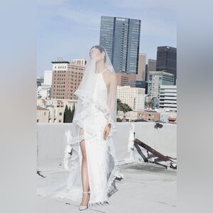 Etsy ruffle wedding veil